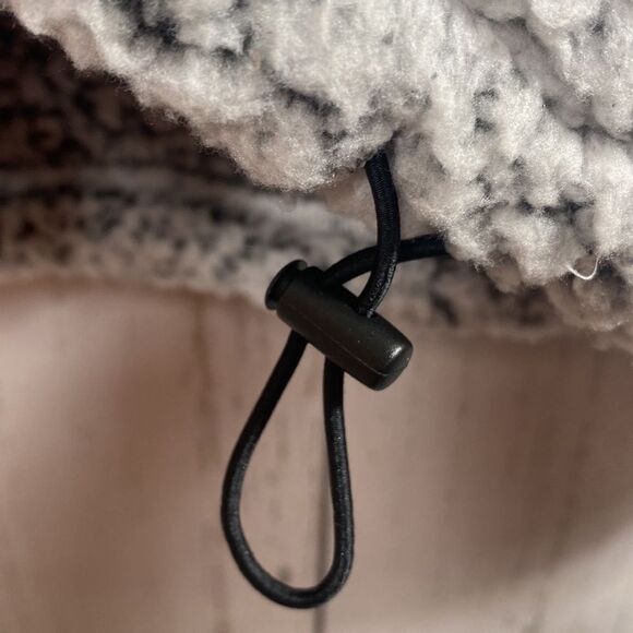 Victorias Secret PINK Sherpa Quarter-Zip Pullover Light Gray Fleece Sweatshirt - Picture 13 of 16